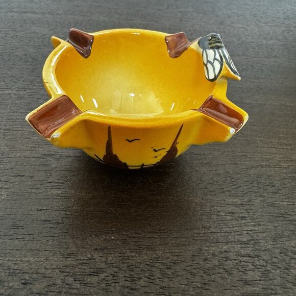 Vintage Ceramic Cicada Ashtray Provençal France Hand Painted Insect Bug Fly Dish - Picture 14 of 16